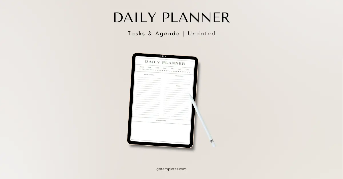 Goodnotes Daily Planner Template