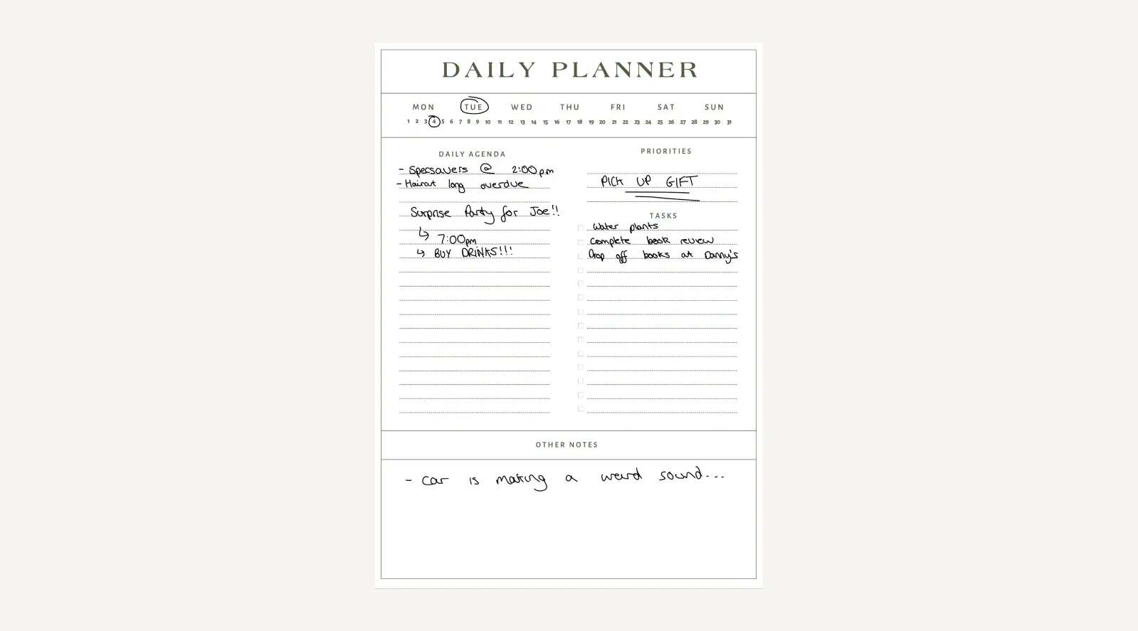 Goodnotes Daily Planner Template