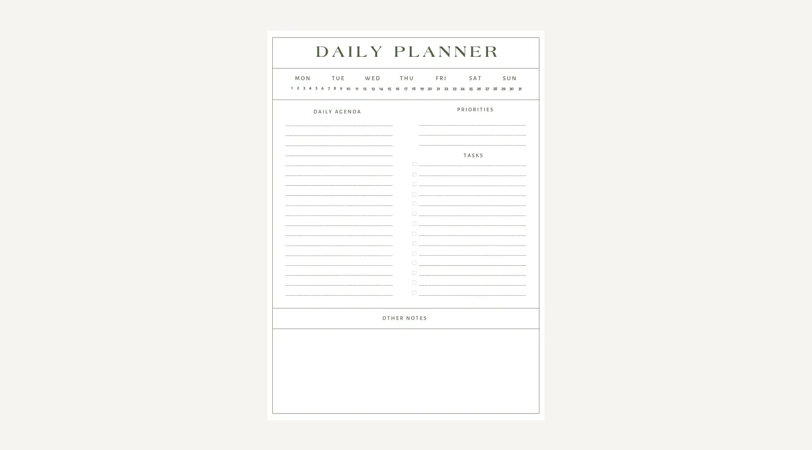 Goodnotes Daily Planner Template