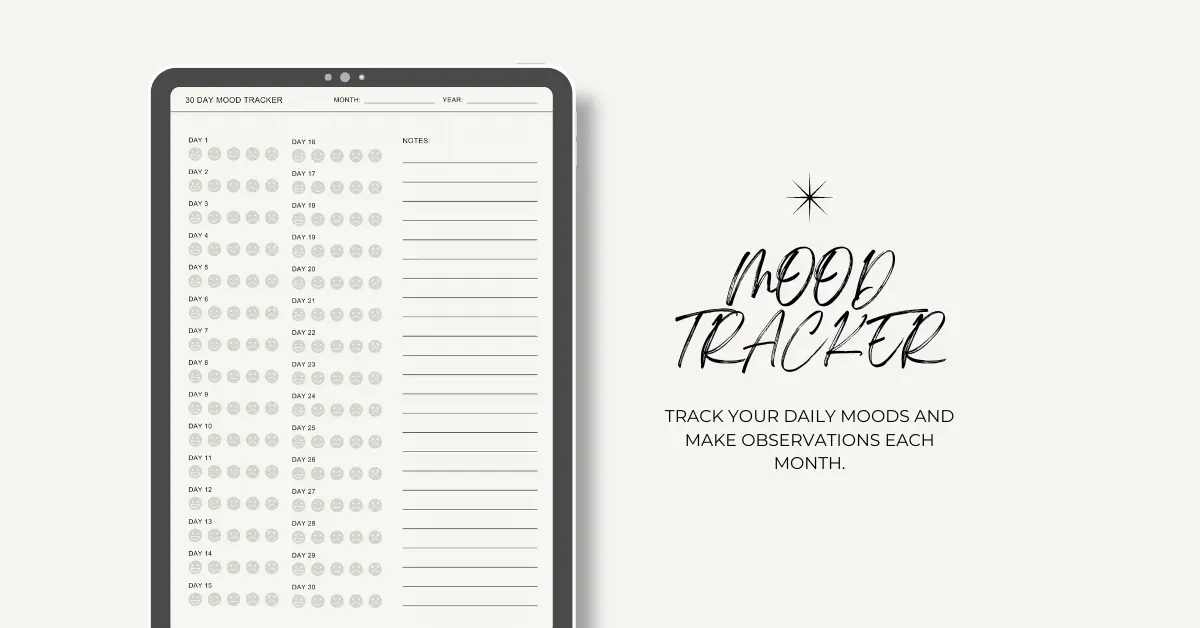 Goodnotes Mood Tracker Template