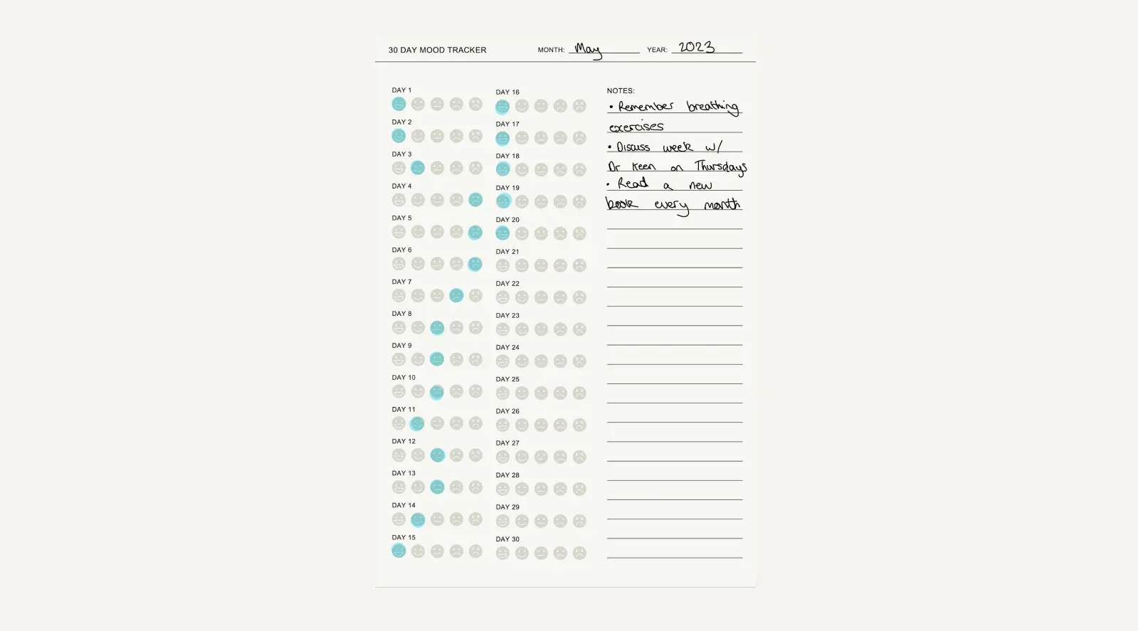 Goodnotes Mood Tracker Template