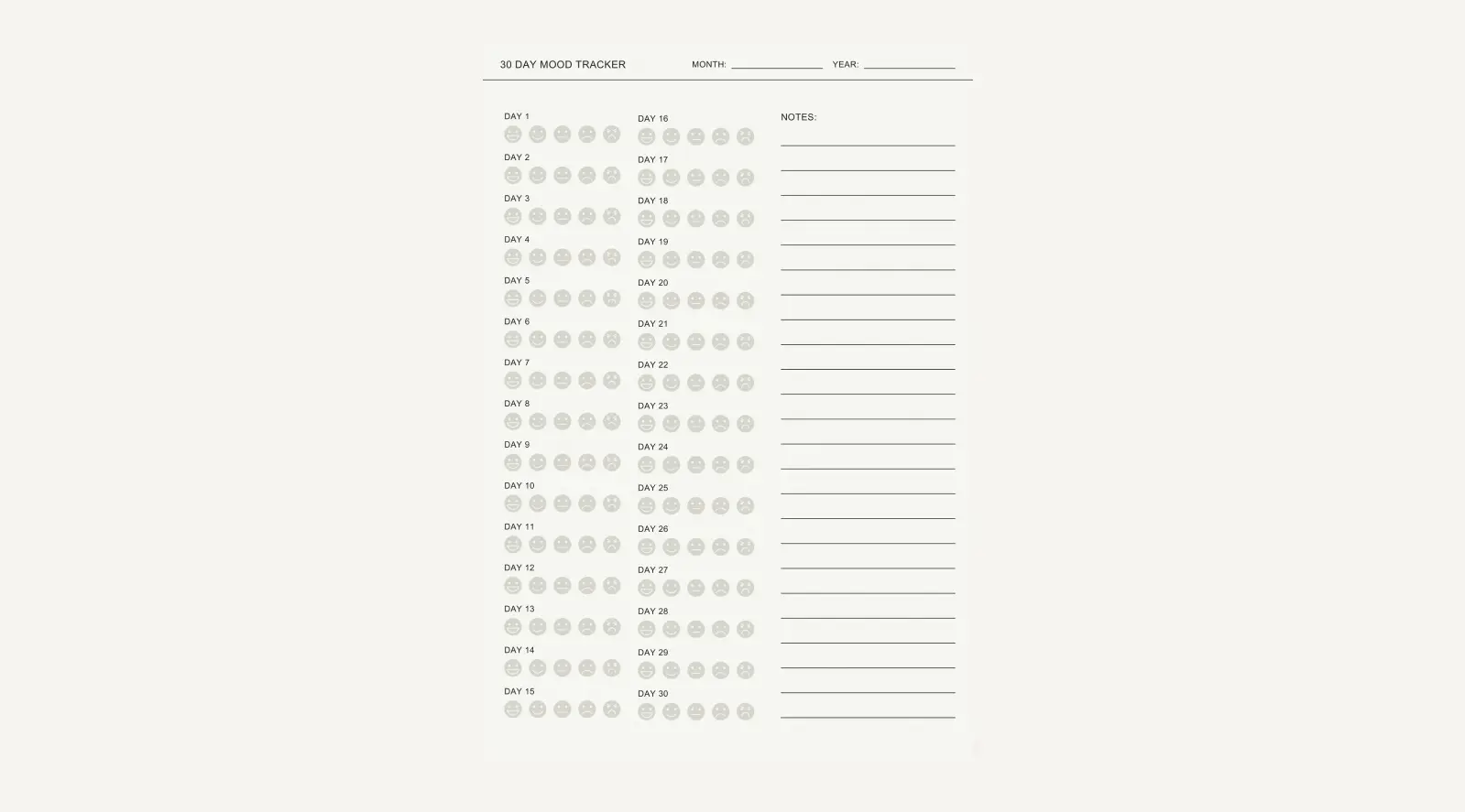 Goodnotes Mood Tracker Template