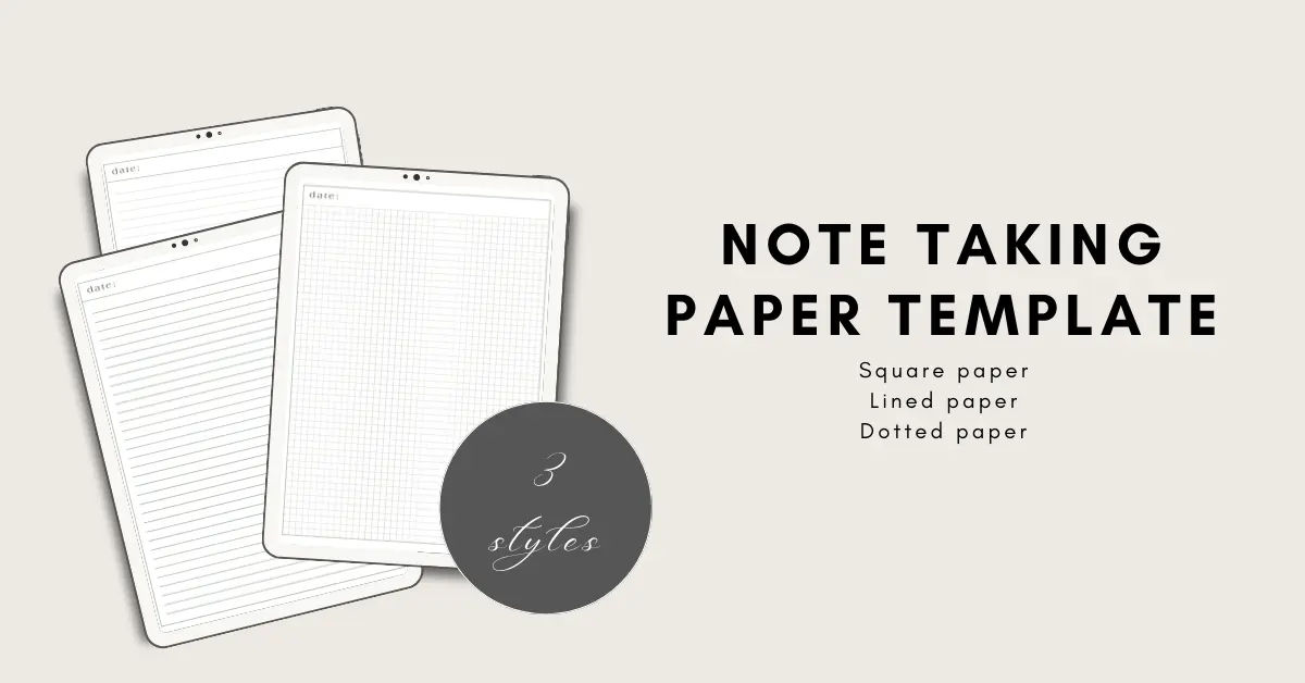 Goodnotes Note Taking Paper Template