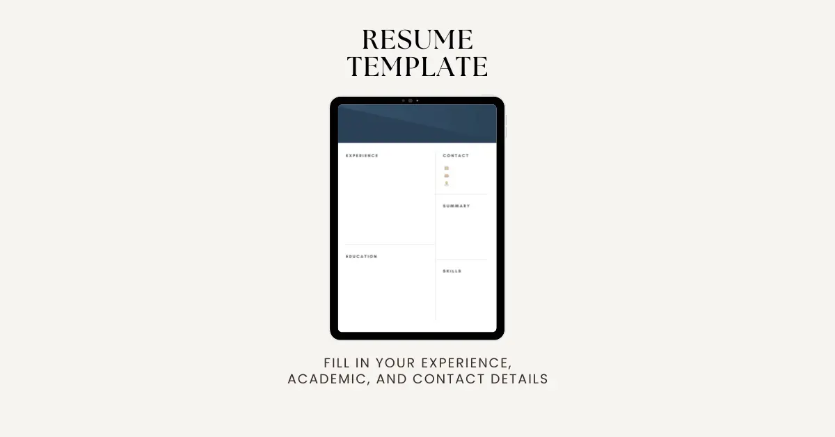 Goodnotes Resume Template