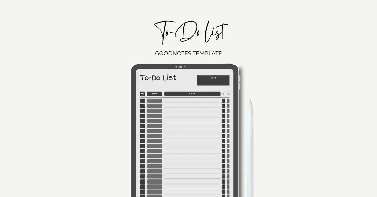 Goodnotes To Do List Template