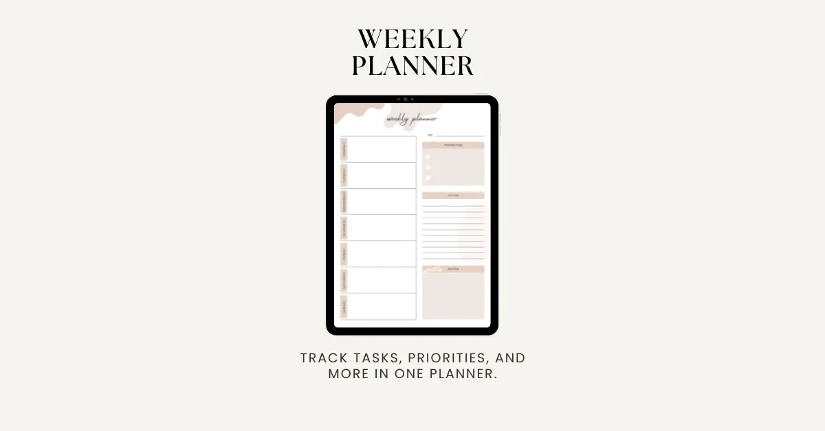 Goodnotes Weekly Planner Template