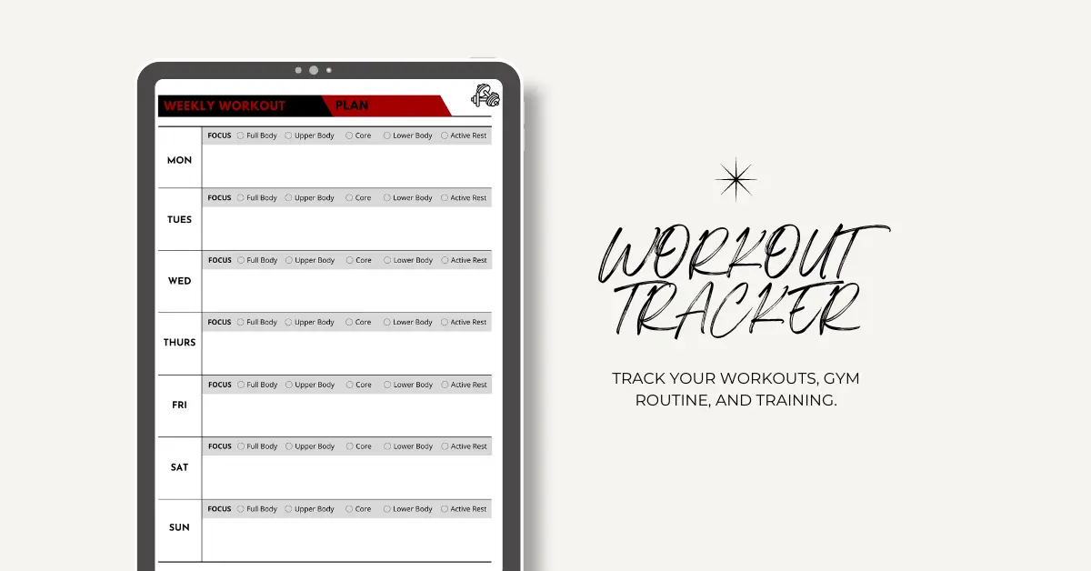 Goodnotes Workout Planner Template